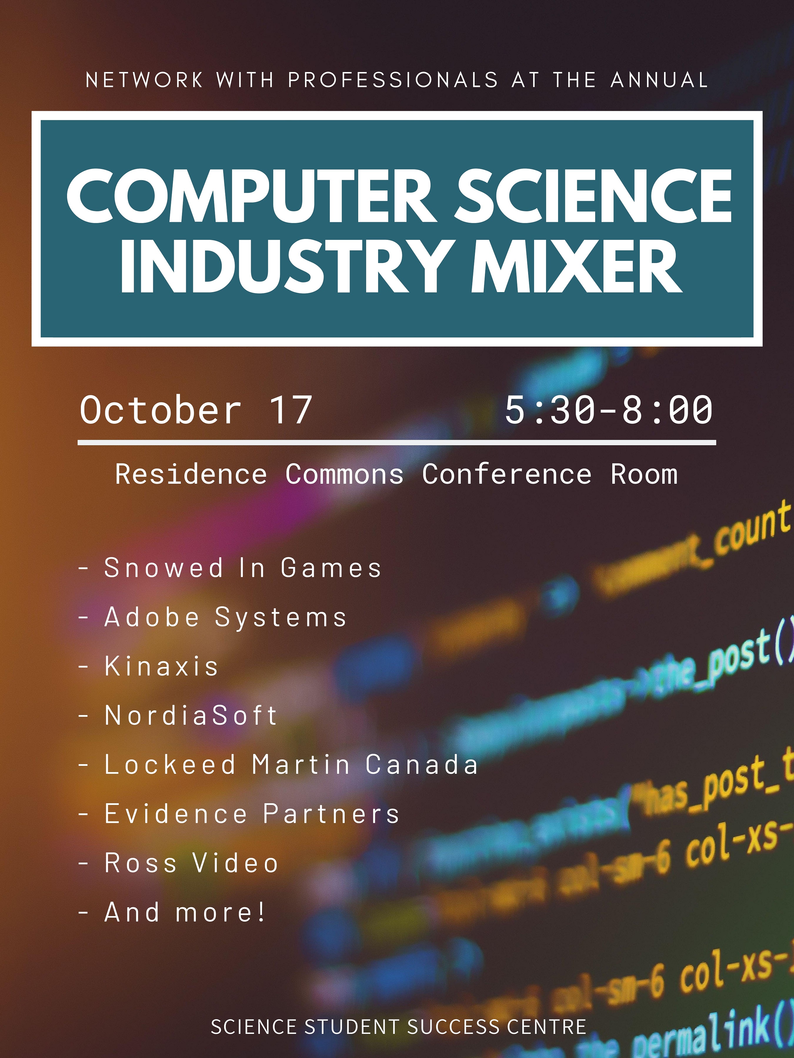 Computer Science Industry Mixer Science Student Success Centre